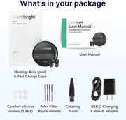 Soundbright Mini 16 Channel CIC - Nearly Invisible Rechargeable  With 3 Noise Cancelling Program