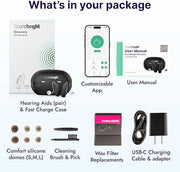 Soundbright - Discovery 16 Channel RIC - Rechargeable Bluetooth Hearing Aids With App Control