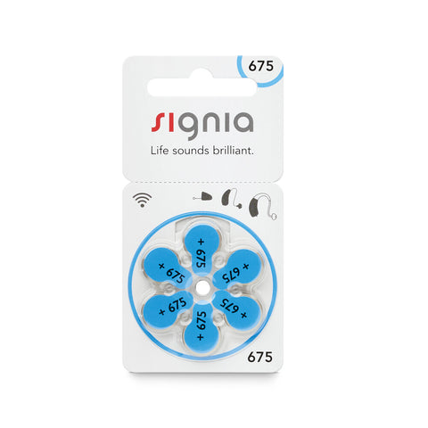 Signia Hearing Aid Battery- Size 675- Pack of 6 Batteries (1 Strips)